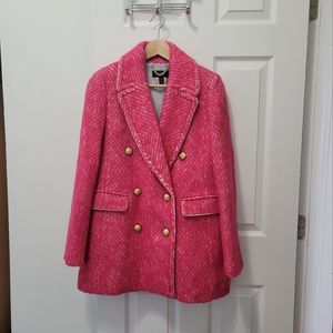 RARE J Crew Diamond Tweed coat with contrast lining Size 4